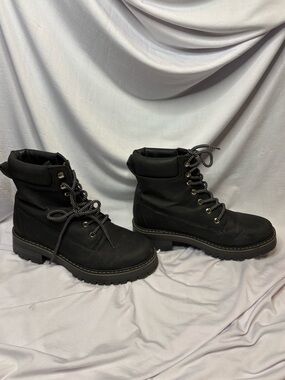 Black Lace-Up Combat Boots